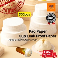 Pau Paper Pao Paper 500pcs Round Bleach Grease Proof Paper Steamer Paper Cup Paper Cup Leak Proof Pa