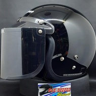 READY STOK!!! Helm CARGLOSS CFM Original + Visor Kaca Datar INJAK HITAM Smoke Retro Bogo Ongkir 1kg 
