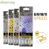 SHANRONG Bicycle Chains Durable Hybrid Cycle High Quality Cycling Half Hollow Chain 8/9/10 11 speed 