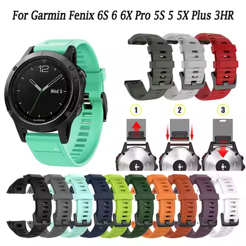 20mm 22mm 26mm Silicone Smart Watch Band For Garmin Fenix 7S 7 7X 6S 6 6X Pro 5S 5 5X Plus 3HR Starp