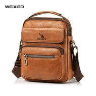 WEIXIER Casual Men's Bag Shoulder Bags Soft Handbags Men Capacity PU Bag For Man Messenger Crossbody Bags Zippers Tote Bag