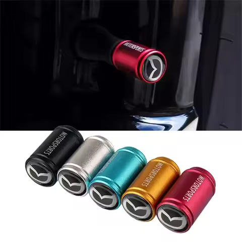 4Pcs Matt Car Wheel Tire Valve Caps for Mazda Logo Spoiler MX5 CX5 CX7 RX8 RX7 CX3 626 323 Axela Ate