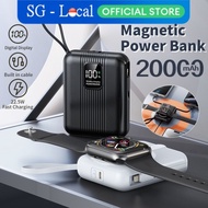 SG Local - 20000mAh Wireless Magnetic Powerbanks 22.5W Fast Charging Mobile Power Portable Charger f
