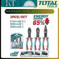 Set of 3 Power Nippers TOTAL THT2CK231S | Tooth Nipper + Cutting + Nose Length 8–8.5 Inches | Teflon