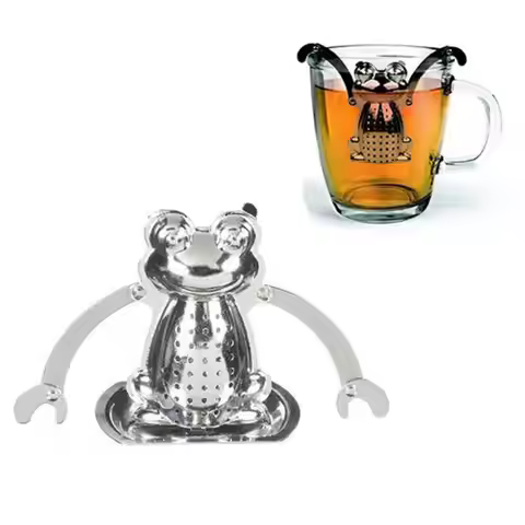 Cool Hanging Frog Tea Leaf Diffuser Infuser Steel Strainer Herbal Spice Filter YH-460811