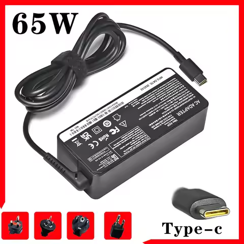 65W 20V 3.25A TypeC AC Adapter Laptop Charger for Lenovo ThinkPad X280 X380 X390 X395 L580 ADLX65YLC