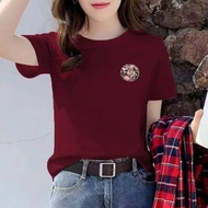 Womens plus size T-shirt 2025 summer new print slimming fashion loose casual top