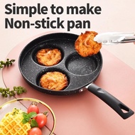 4-Hole Non-stick Omelet Pan for Versatile Cooking - Perfect for Burgers, Eggs, Ham, Pancake
