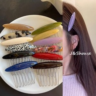 KF991 Korean simple ellipse acetate and metal hairpin comb hair clip  women accessories