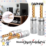 DAPHNE Musical Sound Banana Plug, Gold Plated Pin Screw Type Nakamichi Banana Plug, for Speaker Wire Black&amp;Red Speakers Amplifier Audio Jack Connectors