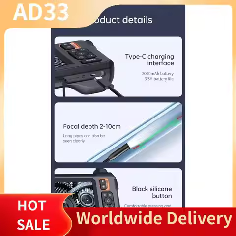 Top Deals Endoscope Of Industrial Camera HD1080P 4.3Inch IPS Screen 1080P Pipe Inspection For Car Re