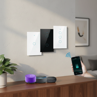 Smart WiFi 3 Gang Touch Switch, No Neutral Wire Needed, 100-240V, Compatible with Alexa and Hey Goog