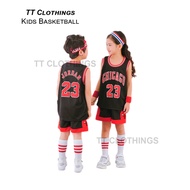KIDS Michael Jordan Chicago Bulls Children Black NBA Basketball Kids Jersey FULL SET (WITH PANTS & J