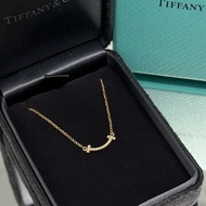 Tiffany/蒂芙尼 T系列 迷你滿鑽微笑項鍊 18K黃金