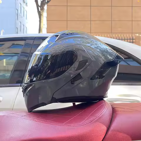 ORZ Motorcycle helmet full face racing motorbike helmet with Double sun visor Women man flip up moto