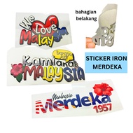 Sticker merdeka iron/sticker merdeka/Iron On Sticker merdeka/ Sticker Baju Gosok Tema Merdeka