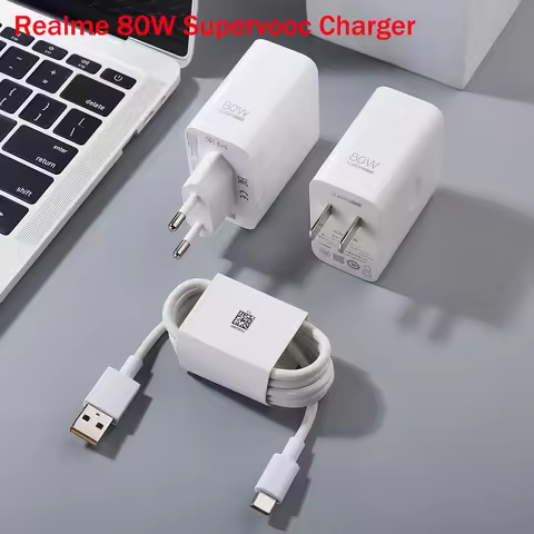 Realme Original 80W SuperVOOC EU US Charger Fast Charging Power Adapter Usb Type C Cable For Realme 