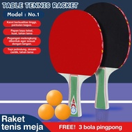 HTD Sport Table Tennis Raket Bet Pingpong Raket Tenis Meja - 2 Ball Free 1 Ball