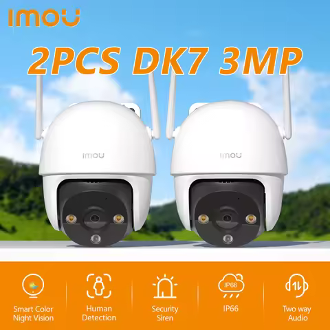 IMOU 2PCS Outdoor IP66 DK7 3MP Wi-Fi Camera Security Smart Color Night Vision 360° Coverage Smart Au