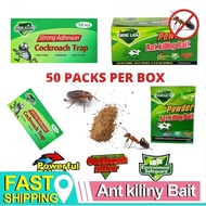 🇸🇬【SG stock】Green Killer 10pcs(1box) Lizard Trap & Cockroach Trap Ant Killing Powder Cockroach Ubat