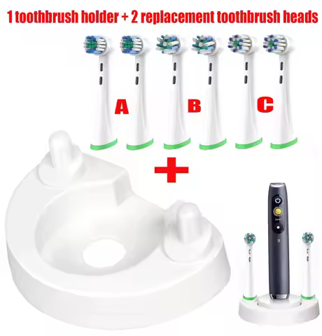 1 brush stand + 2 toothbrush heads For Oral B io Replacement Toothbrush Heads For Oral B io2 io3 io4