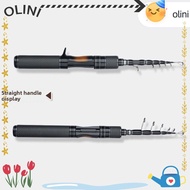OLINI Telescopic Fishing Rod, Carbon Handle Ultralight Lure Rod, Telescopic Solid Tip 1.8m Length 1.