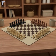 [Flameer] 4 Player Chess Set Educational Chess Board Travel Game for Families, Kids, Party