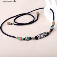Handmade Customized Agate 21 Eye Dzi Bead Necklace Sweater Chain Adjustable New Crafts Dzi Bead Clav