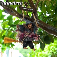 YUMEIREN Witch Dolls Wooden Pendant Spooky Props Outdoor Haunted House Props