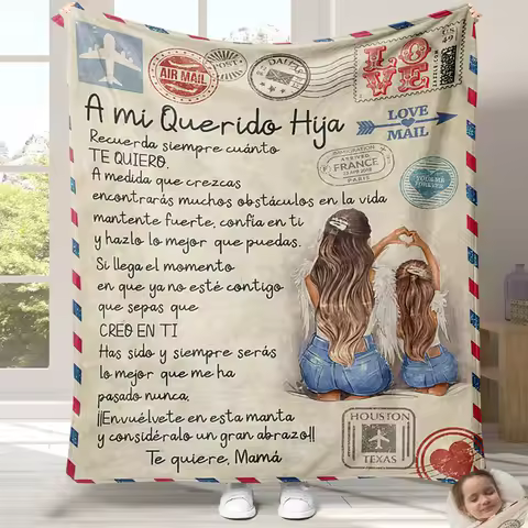 Flannel Blanket-A Mi Hija Letter To My Daughter Express Love Spanish Version Sofa Throw Blanket Than