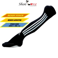Stoking Bola Adidas Football Sock Soccer Hockey Cricket Sock Paras Lutut Stoking Panjang