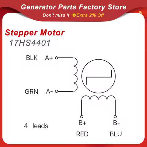 Nema17 17HS4401 Stepper Motor 1.8 Degree 1.5A 42N.cm 4 Wire 42BYGH For CNC Router Laser Engraver 3D 