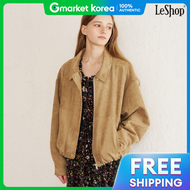 Banded Hem Basic Suede Bomber Jacket (Dq1Jk002A)