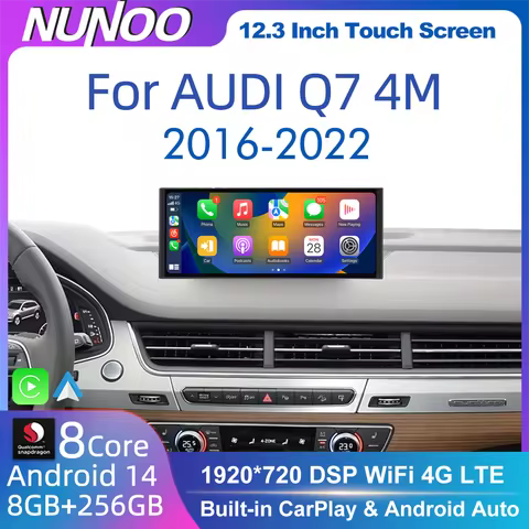 Android 14 Car Carplay For Audi Q7 4M 2016-2022 GPS Radio Multimedia Stereo Player 4G Let 5G WIFI Qu