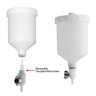 600ml Plastic Spray Paint Cup G1/4 Thread Connector Gravity Type Feed Side Convert Pot w/ M16 Spray 