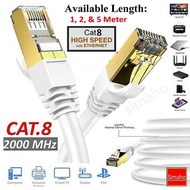 FLAT 40G CAT8 CAT 8 Ethernet Network LAN Cable RJ45 Gold Plated Patch Cord for TVBox, Modem, Router,