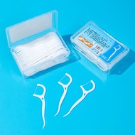 อุปกรณ์ทำความสะอาดซอกฟัน ไหมขัดฟันชนิดด้ามพลาสติก50ชิ้น/กล่อง ไม้จิ้มฟัน/ใช้ขัดฟัน เขี่ยเศษอาหารตามซอกฟัน อุปกรณ์ทำความสะอาดช่องปาก