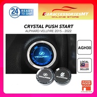 Toyota Alphard Vellfire crystal push start button 3D diamond shape engine start stop cover agh30 anh
