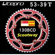 Litepro CNC Light-weight 53-39T Dual Chainring BCD130