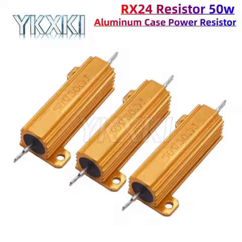 RX24-50W Aluminum Power Metal Shell Case Wirewound Resistor 0.01R ~ 300K 1R 2R 3R 5R 6R 8R 10R 20R 3