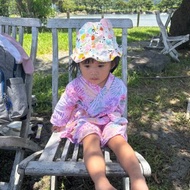 棉花糖熊貓兒童花朵帽 防曬帽 嬰兒帽