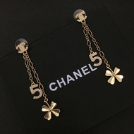 CHANEL New Stylefrench styleDouble Clover No. 5 Four-Leaf Clover Tassel Earrings Earrings Double c F