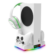 XBOX series s主機多功能充電散熱底座 風扇支架 附耳機掛鉤配件