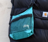 Stussy 斯圖西網眼印花網格紋單肩包 ins 超火斜挎包背包潮牌胸包男女同款腰包郵差包小包