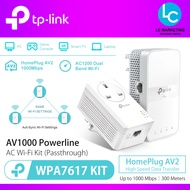 TP-Link TL-WPA7617 KIT AV1000 Gigabit Passthrough Powerline ac Wi-Fi Kit Powerline Ethernet Adapter