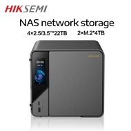 HIKSEMI Desktop NAS Network Storage with 2 Bay M.2 NVMe SSD Case 4 Bay 2.5 3.5 inch SATA HDD/SSD Enc