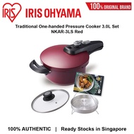 IRIS OHYAMA NKAR-3LS, Traditional One-Handed Pressure Cooker 3.0L, Red
