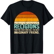 Retro Atheist Science Imaginary Friend Funny Religions T-Shirt
