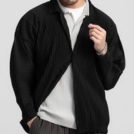 Issey Miyake ของแท้/Miyake JC109อัดพลีทตัวหลวมและอเนกประสงค์แขนยาวอินเทรนด์และหล่อเหลาแจ็กเก็ตเสื้อเ