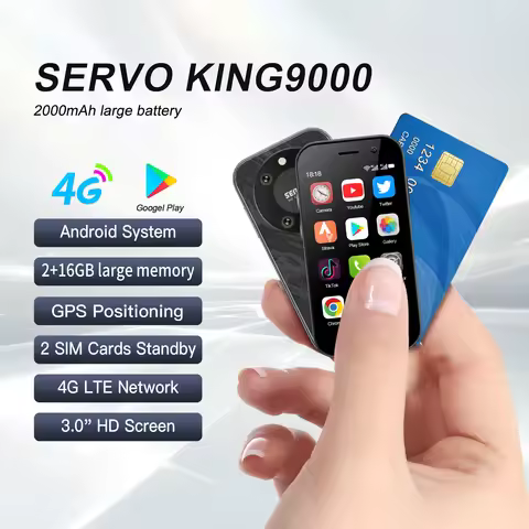 Official SERVO KING9000 Mini Android Smartphone 4G LTE 2GB+16GB WiFi GPS Face Unlock 3.0'' Cute Smar